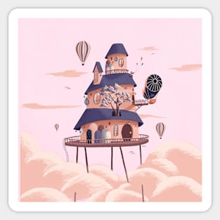 Home in the clouds Sticker